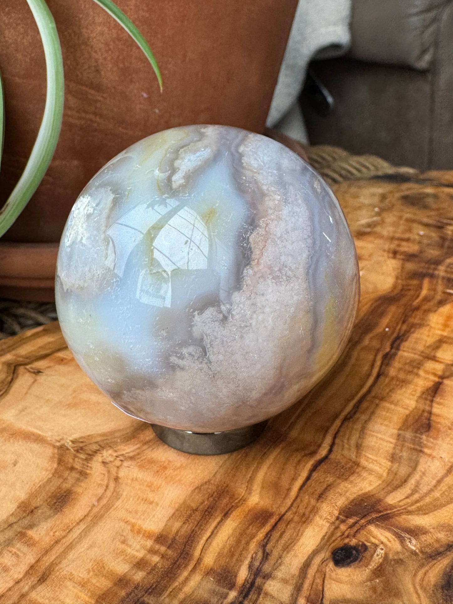 Flower Agate Sphere — One of a Kind