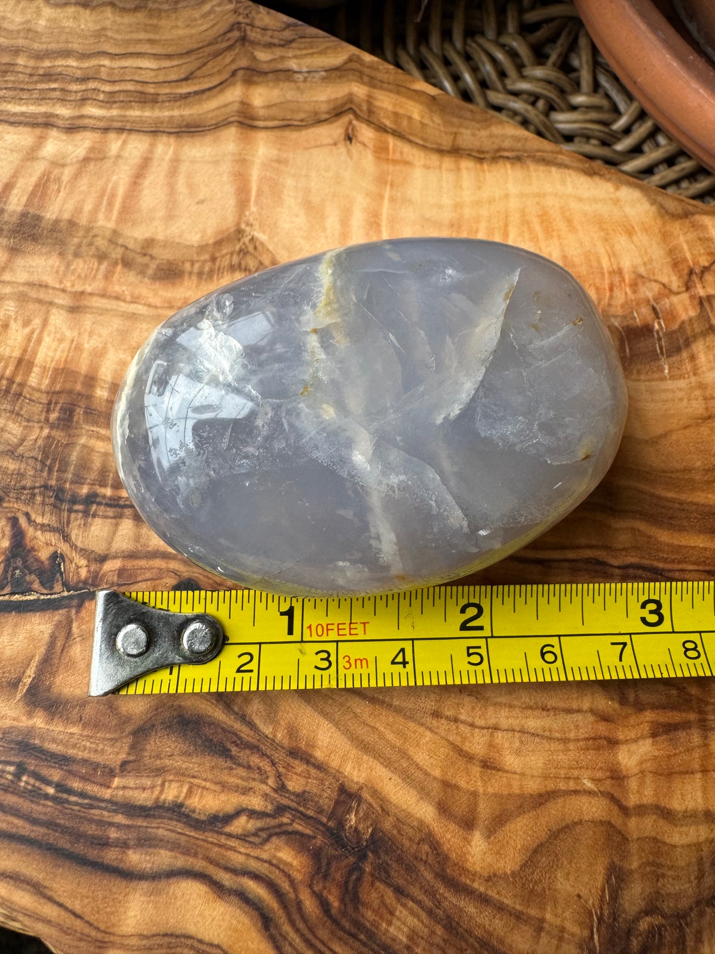 Blue Rose Quartz Palm Stone — Rare, One of a Kind