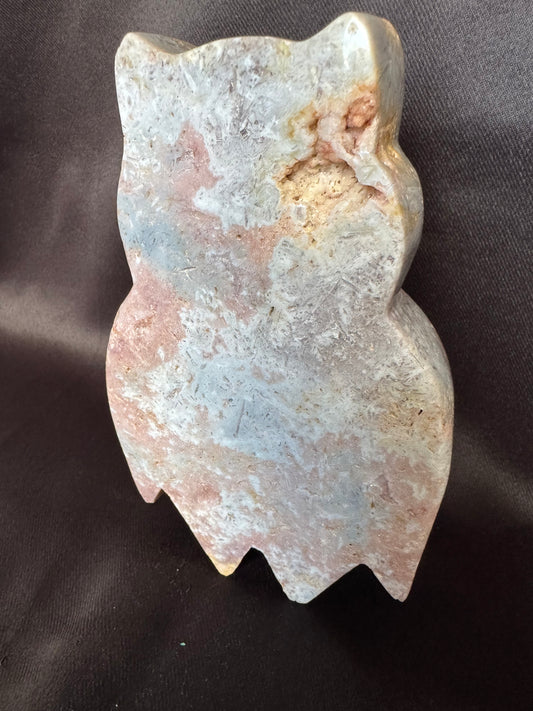 Pink Amethyst Owl Carving | One of a Kind