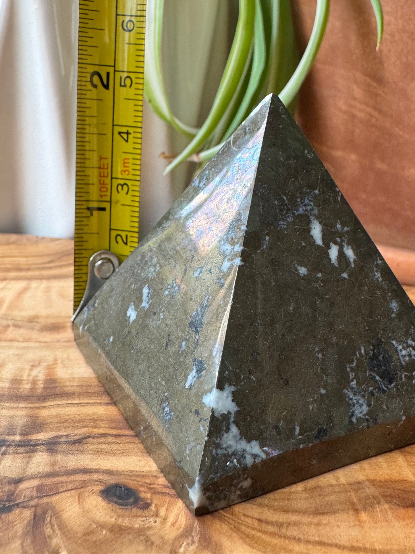 Pyrite with Italian Marble Pyramid — One of a Kind