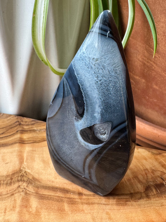 Black Banded Agate Freeform — One of a Kind
