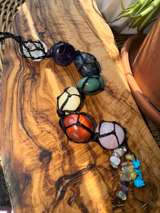 7 Chakra Crystal Hanging — Genuine Tumbled Stones