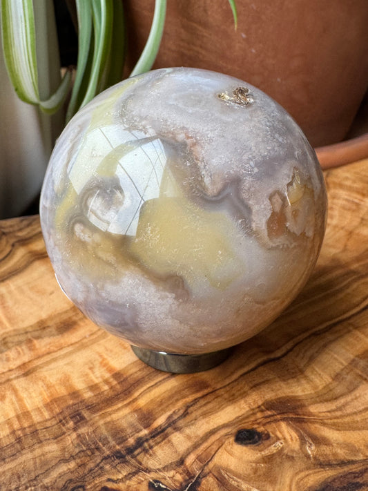 Flower Agate Sphere — One of a Kind