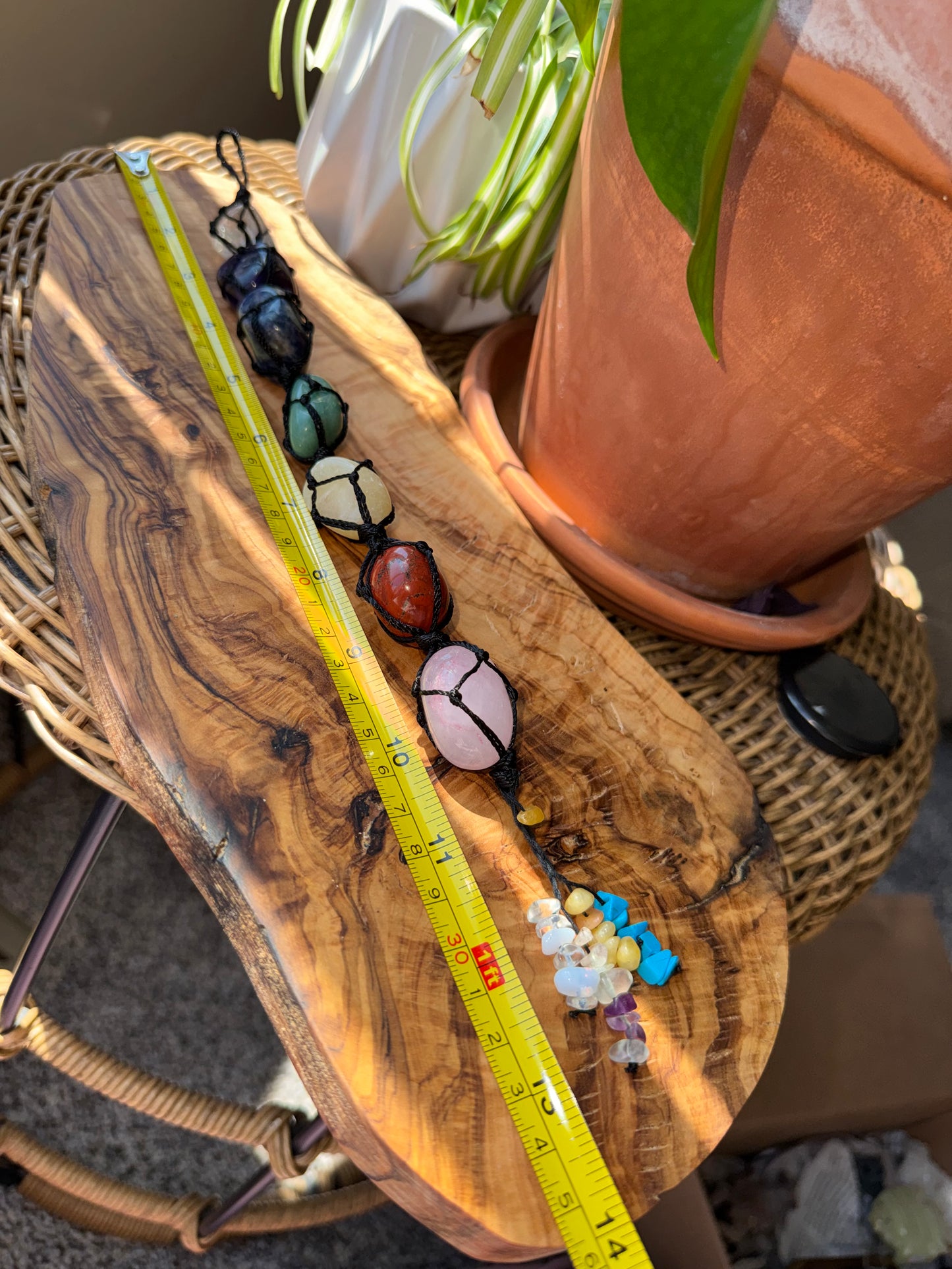 7 Chakra Crystal Hanging — Genuine Tumbled Stones