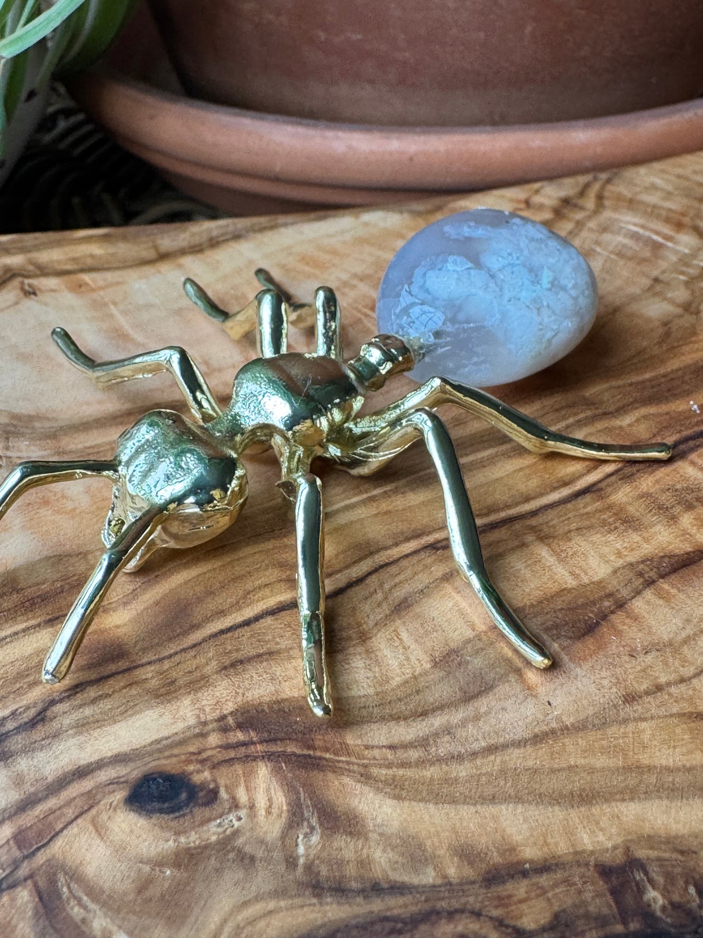 Flower Agate Ant Figurine — One of a Kind