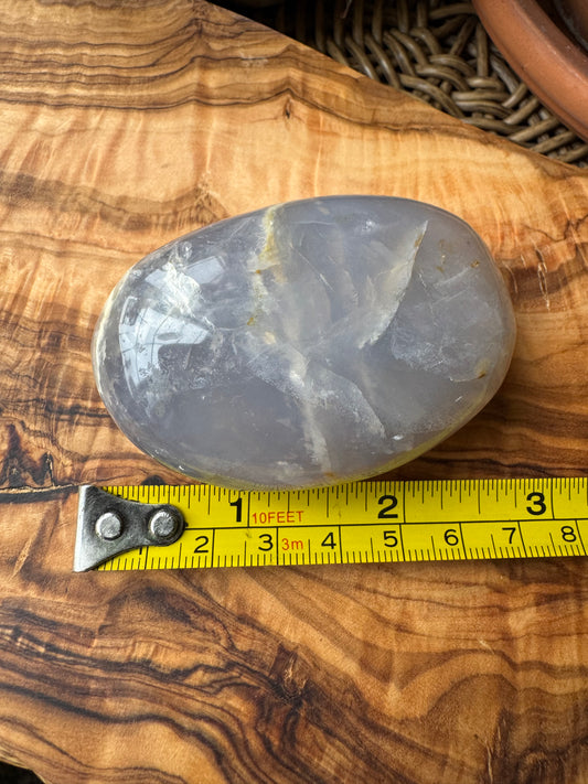 Blue Rose Quartz Palm Stone — Rare, One of a Kind