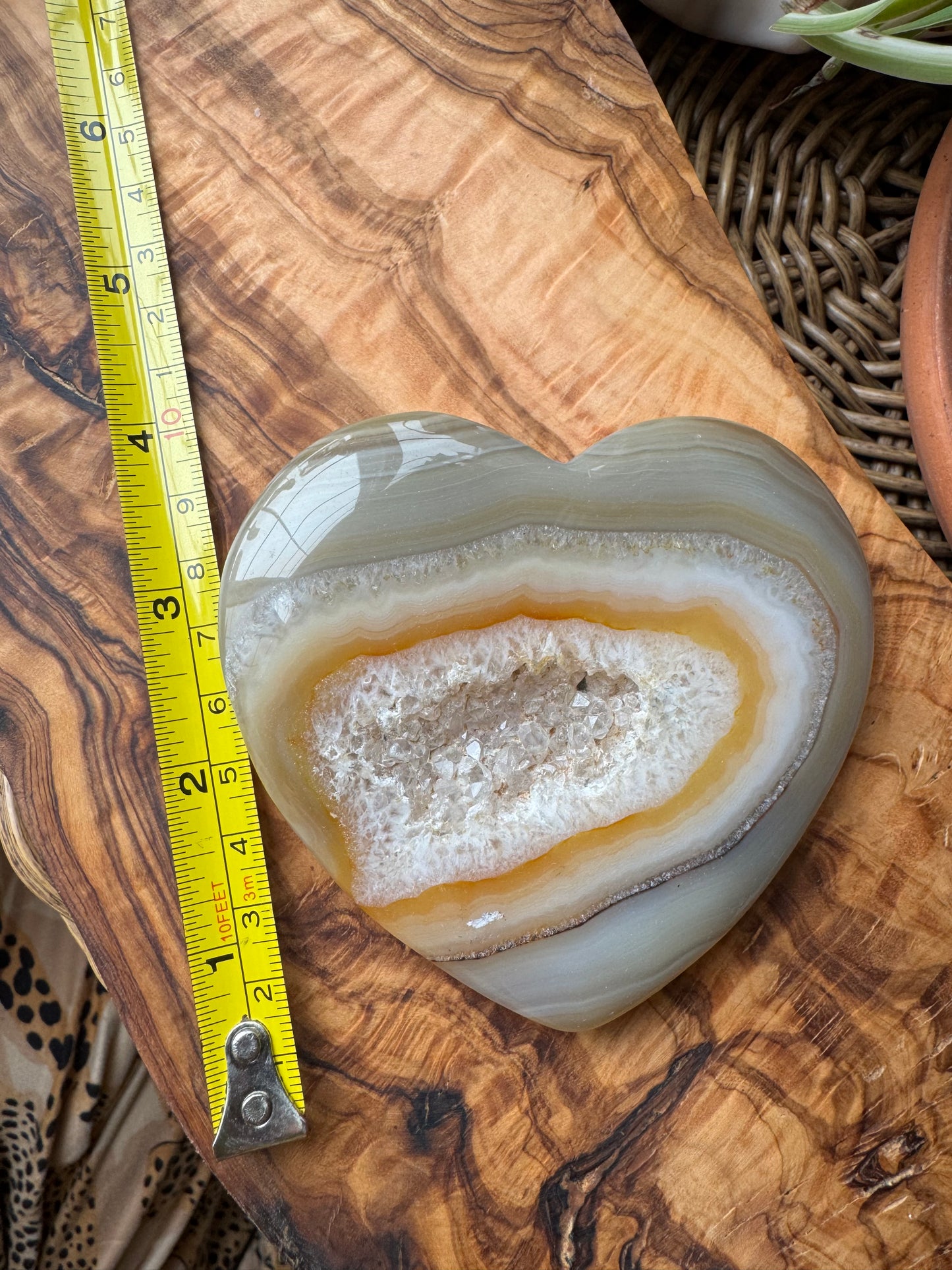 Agate Geode Heart — Druzy Crystal Center, One of a Kind