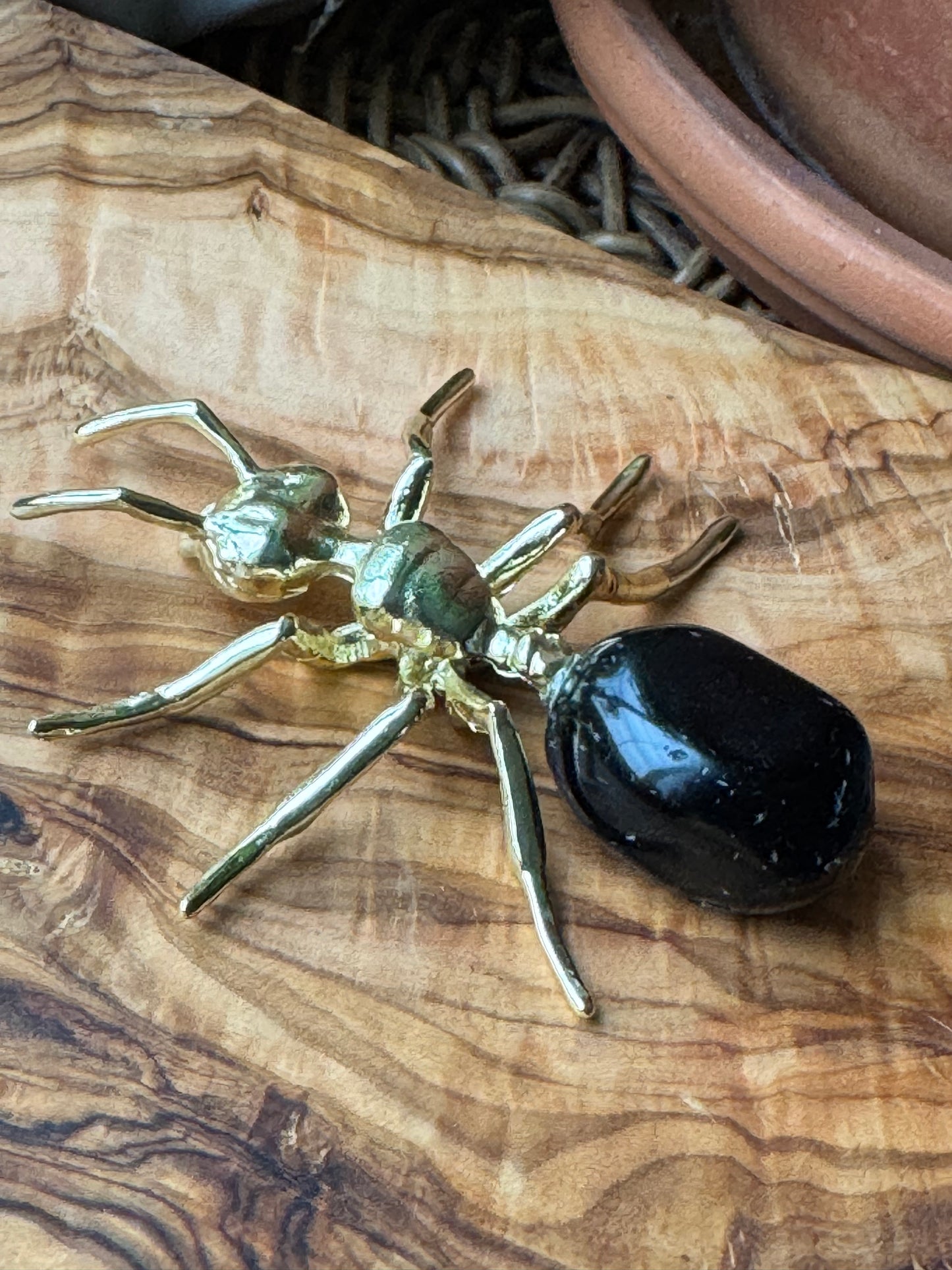 Black Obsidian Ant Figurine — One of a Kind