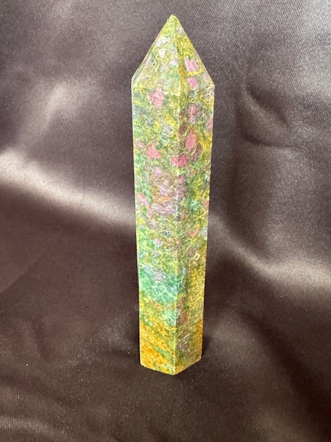 Ruby in Zoisite Tower — UV Reactive • One of a Kind